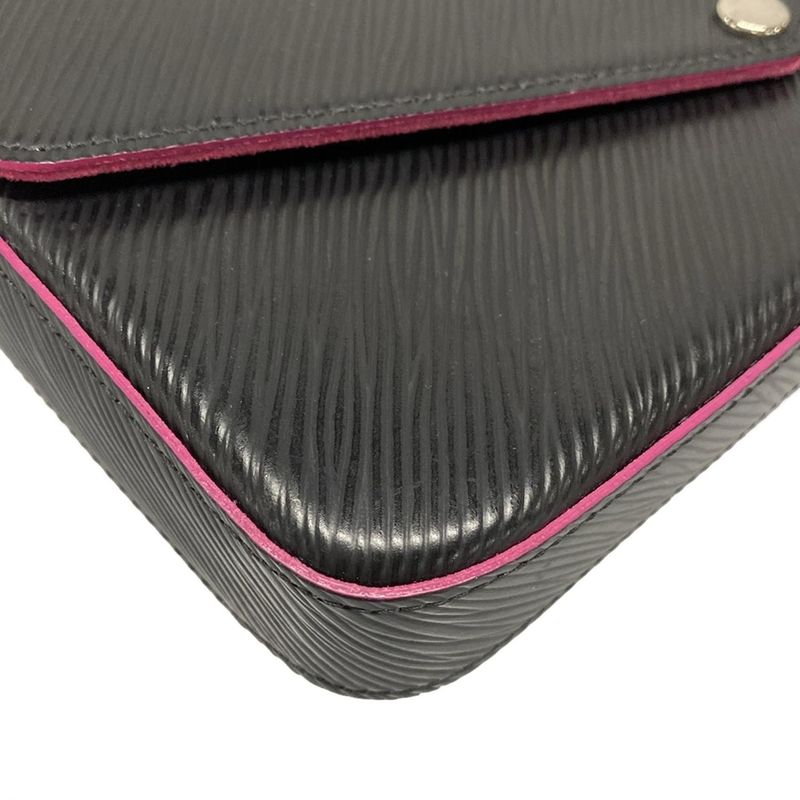 Louis Vuitton Wallet Epi Pochette Felice M64579 Noir Black × Hot Pink Leather