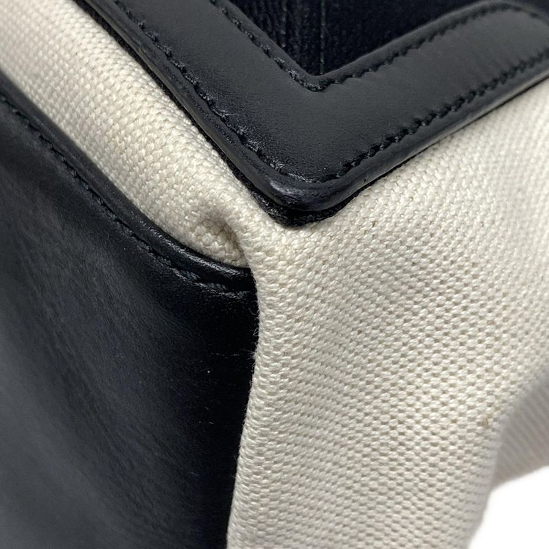 Balenciaga Tote Bag Navy New Medium Cabas Bag 581292 Ivory And Black Leather