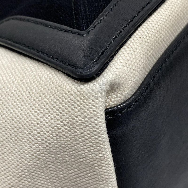 Balenciaga Tote Bag Navy New Medium Cabas Bag 581292 Ivory And Black Leather