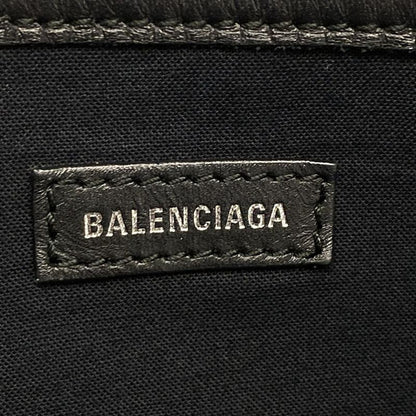 Balenciaga Tote Bag Navy New Medium Cabas Bag 581292 Ivory And Black Leather