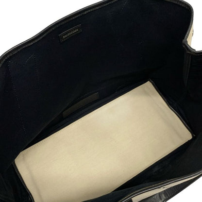 Balenciaga Tote Bag Navy New Medium Cabas Bag 581292 Ivory And Black Leather