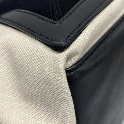 Balenciaga Tote Bag Navy New Medium Cabas Bag 581292 Ivory And Black Leather