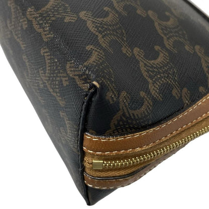 Celine Shoulder Bag Chain Clutch Black And Brown Chain Shoulder Leather