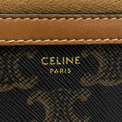 Celine Shoulder Bag Chain Clutch Black And Brown Chain Shoulder Leather