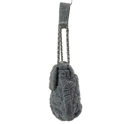 Chanel Shoulder Bag Bubble Quilt Gray Vintage Silver Hardware / Chain Shoulder