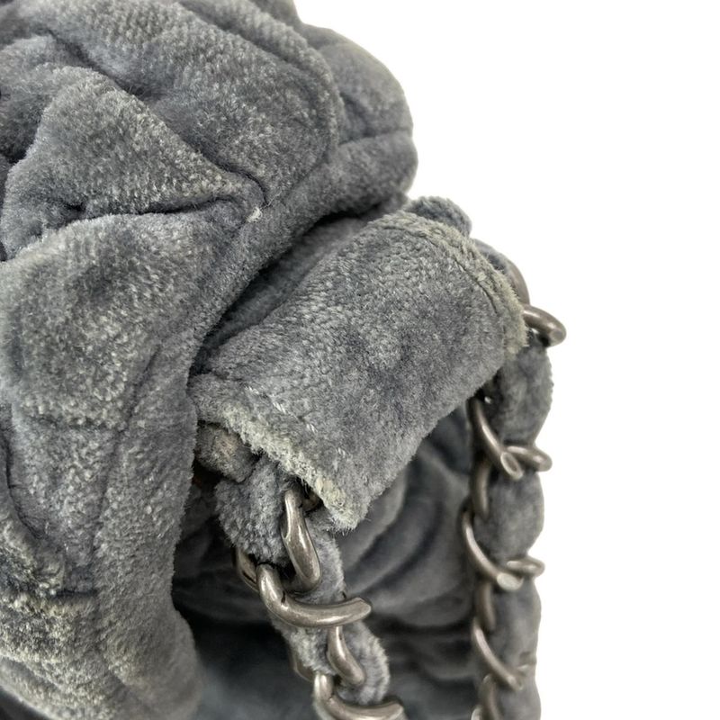 Chanel Shoulder Bag Bubble Quilt Gray Vintage Silver Hardware / Chain Shoulder