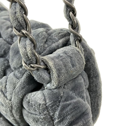 Chanel Shoulder Bag Bubble Quilt Gray Vintage Silver Hardware / Chain Shoulder