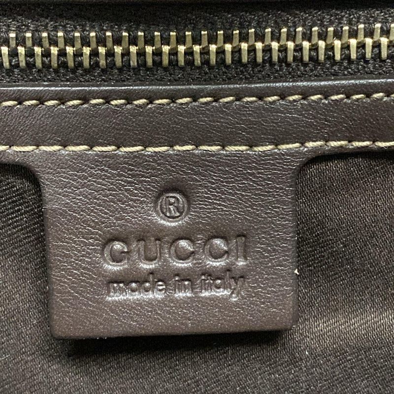 Gucci Handbag Crystal GG 223964 Beige And Dark Brown Leather