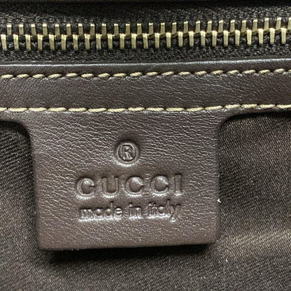 Gucci Handbag Crystal GG 223964 Beige And Dark Brown Leather