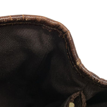 Celine Tote Bag Macadam Pattern Dark Brown And Beige Shape Stamped Leather