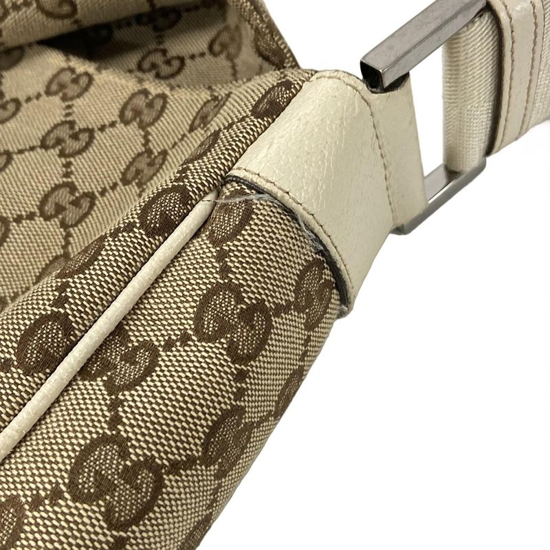 Gucci Shoulder Bag GG Pattern 146236 Beige X Dark Brown X Ivory Leather