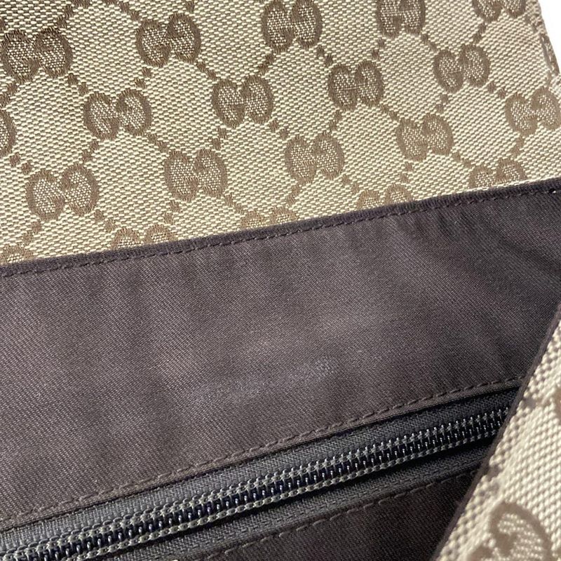 Gucci Shoulder Bag GG Pattern 146236 Beige X Dark Brown X Ivory Leather