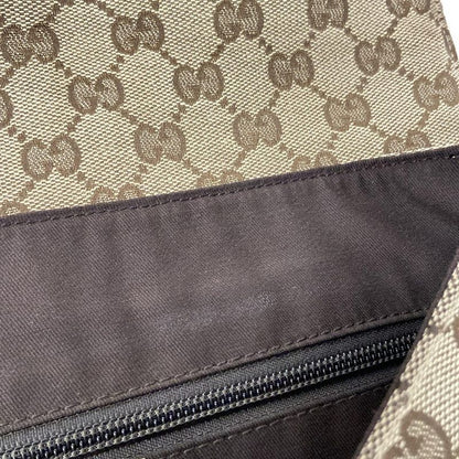 Gucci Shoulder Bag GG Pattern 146236 Beige X Dark Brown X Ivory Leather