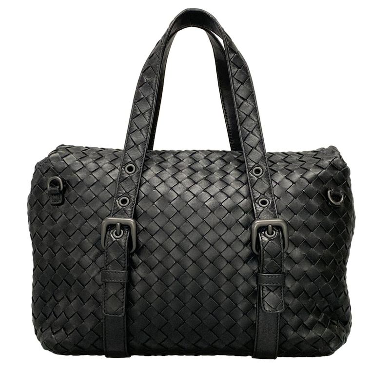 Bottega Veneta Handbag Intrecciato Black Leather