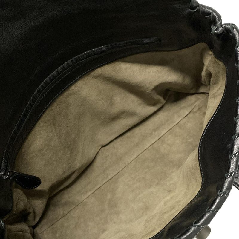 Bottega Veneta Handbag Intrecciato Black Leather