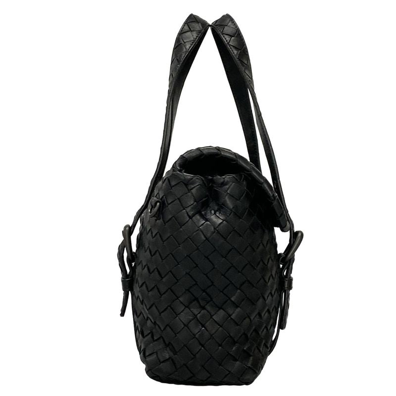 Bottega Veneta Handbag Intrecciato Black Leather