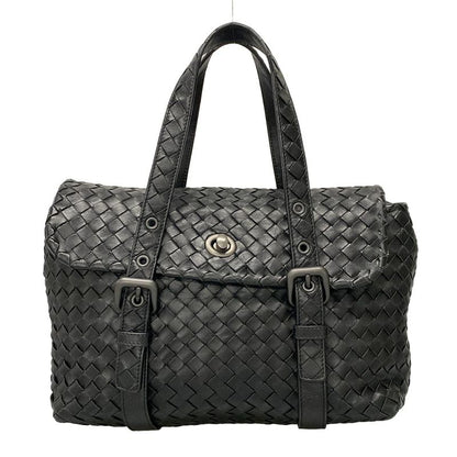 Bottega Veneta Handbag Intrecciato Black Leather