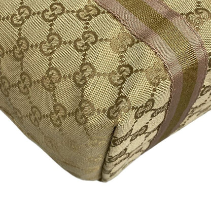 Gucci Tote Bag GG Pattern 137396 Beige Gold And Pink Leather