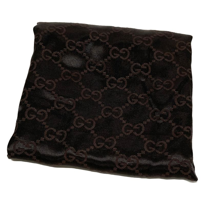 Gucci Tote Bag GG Pattern 113019 Beige And Dark Brown Leather