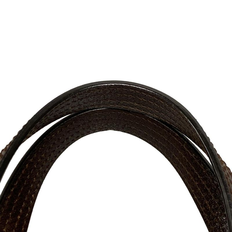 Gucci Tote Bag GG Pattern 113019 Beige And Dark Brown Leather