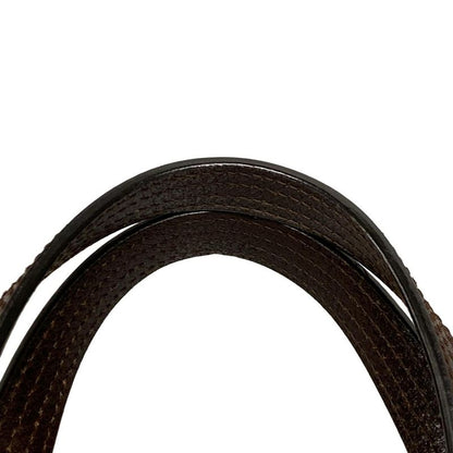 Gucci Tote Bag GG Pattern 113019 Beige And Dark Brown Leather