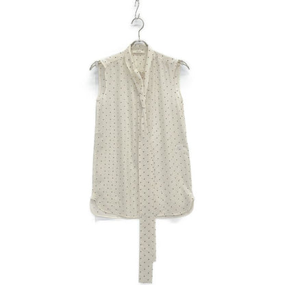 Celine Phoebe Period 2 0w55/5963 White And Black Silk Dot Sleeveless Bow Tie