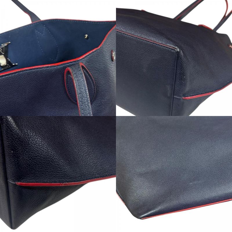 Louis Vuitton Lock Me Go Tote Bag Leather M52759 Navy Women's Louis Vuitton