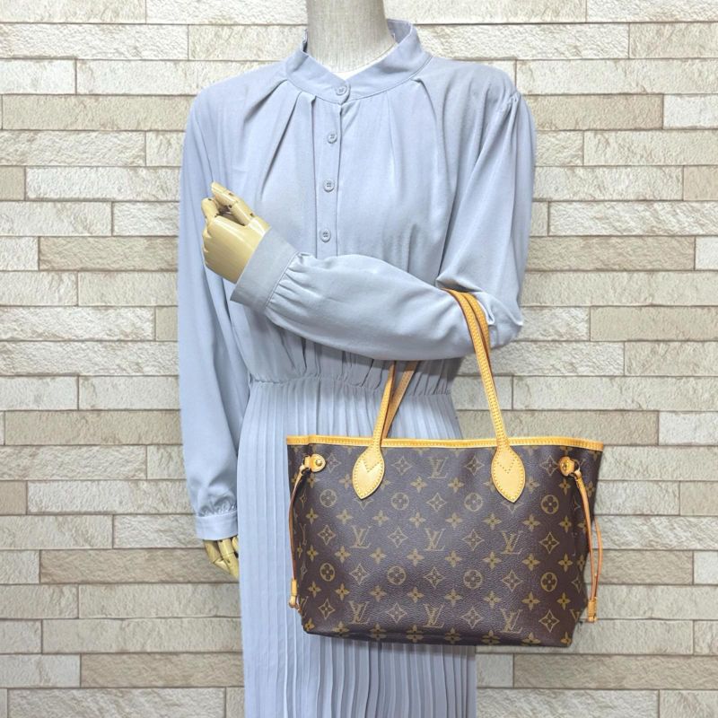 Louis Vuitton Neverfull PM Monogram Tote Bag Monogram Canvas M40155 Brown