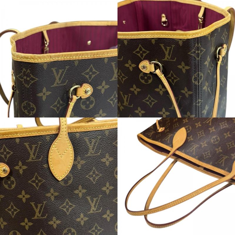 Louis Vuitton Neverfull MM Monogram Tote Bag Monogram Canvas M40996 Brown Women