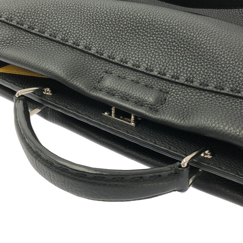 Fendi Selleria Pekaboo Iconic Bug's Eye 2way Leather Briefcase - Black - Men's