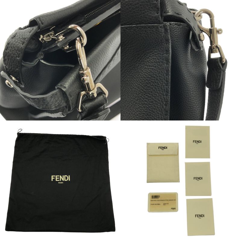 Fendi Selleria Pekaboo Iconic Bug's Eye 2way Leather Briefcase - Black - Men's