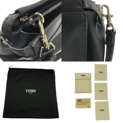 Fendi Selleria Pekaboo Iconic Bug's Eye 2way Leather Briefcase - Black - Men's