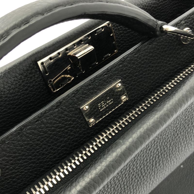 Fendi Selleria Pekaboo Iconic Bug's Eye 2way Leather Briefcase - Black - Men's