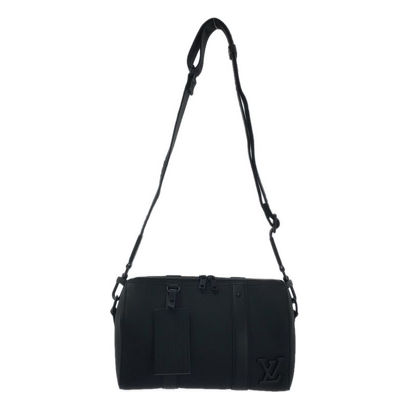 Louis Vuitton M59255 City Keepall Noir Black Leather Shoulder Bag - Black -