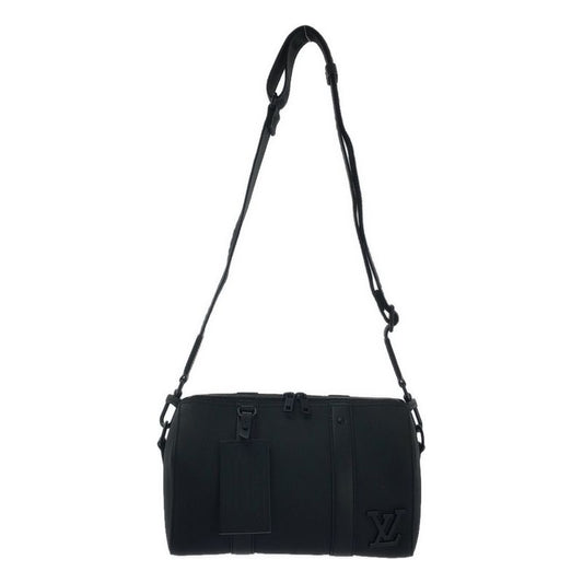 Louis Vuitton M59255 City Keepall Noir Black Leather Shoulder Bag - Black -