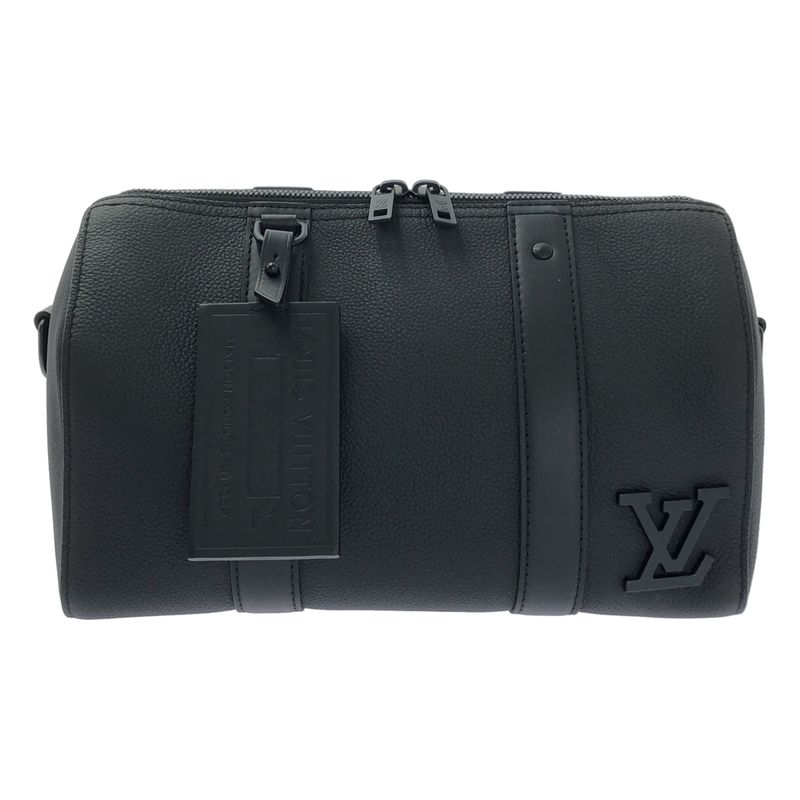 Louis Vuitton M59255 City Keepall Noir Black Leather Shoulder Bag - Black -