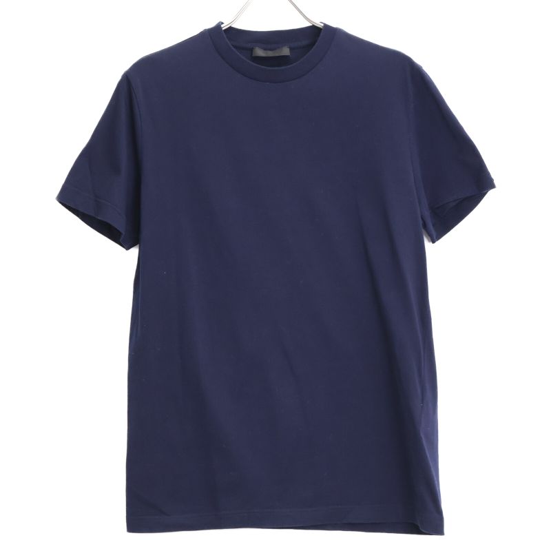 Prada Umj492 Navy Triangle Logo Crew Neck Tee M