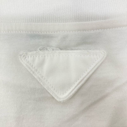 Prada 135664 S181 White And Green Graphic Print Short Sleeve Cut And Sewn S