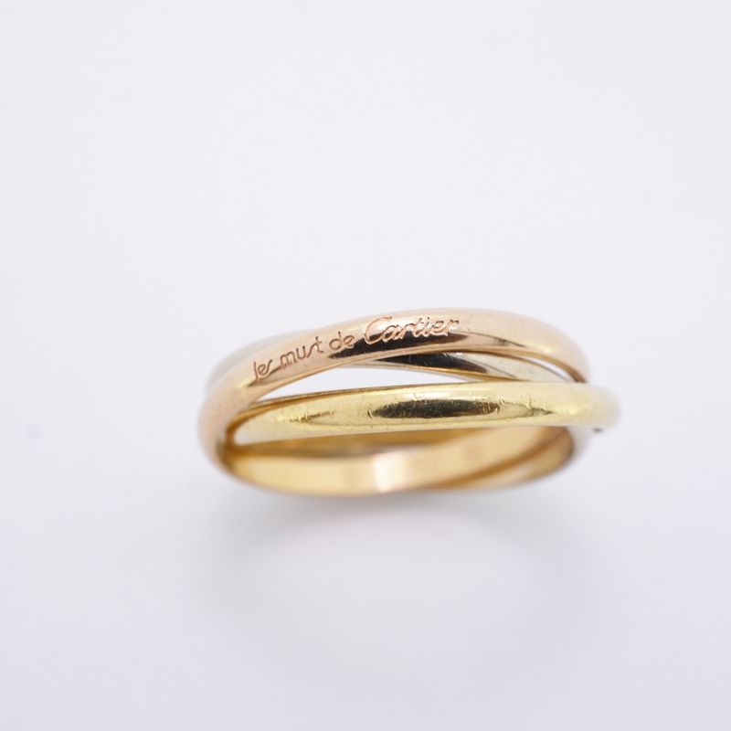 Cartier Ring Trinity 18K Yellow Gold Yellow Gold 18K White Gold White Togo Old