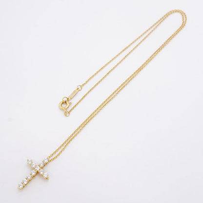 Tiffany & Co Necklace Cross 11PD 18K Yellow Gold Yellow Gold Diamond Ladies