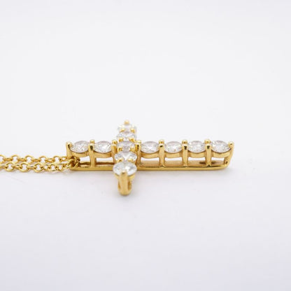 Tiffany & Co Necklace Cross 11PD 18K Yellow Gold Yellow Gold Diamond Ladies