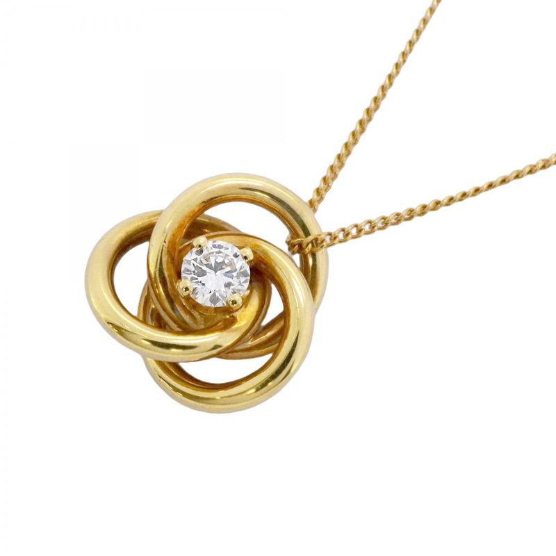 Tiffany & Co Necklace 3 Hoops 1PD 18K Yellow Gold Yellow Gold With Diamonds