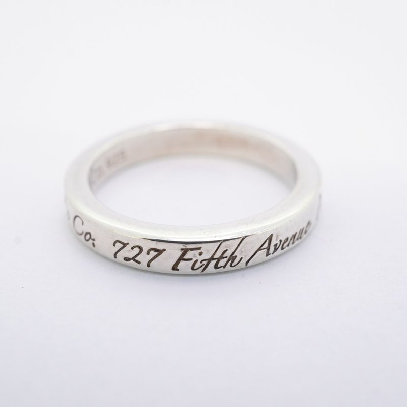 Tiffany & Co Ring Notes Narrow Silver 925 Size 65 Ladies