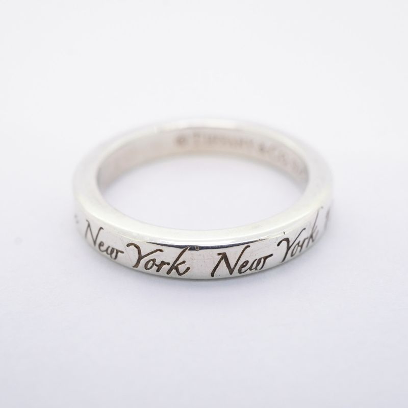 Tiffany & Co Ring Notes Narrow Silver 925 Size 65 Ladies