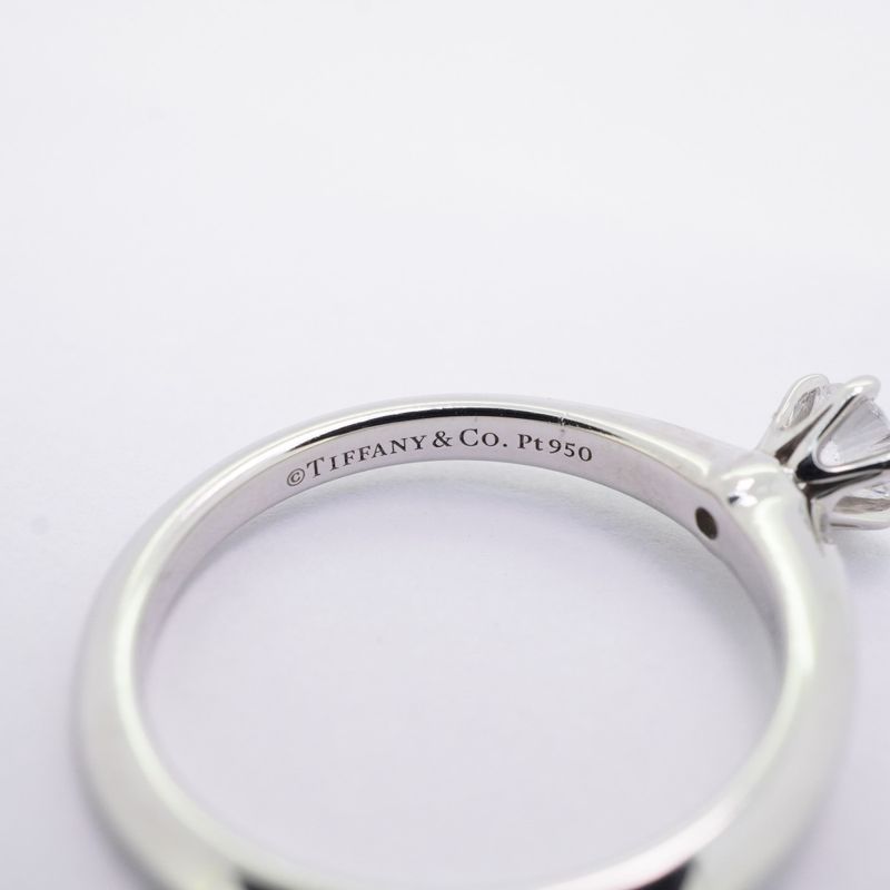 Tiffany & Co Ring Solitaire 1PD Pt950 Platinum Diamond 025ct 11 Ladies