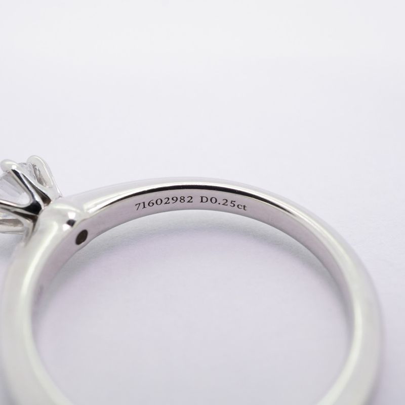 Tiffany & Co Ring Solitaire 1PD Pt950 Platinum Diamond 025ct 11 Ladies