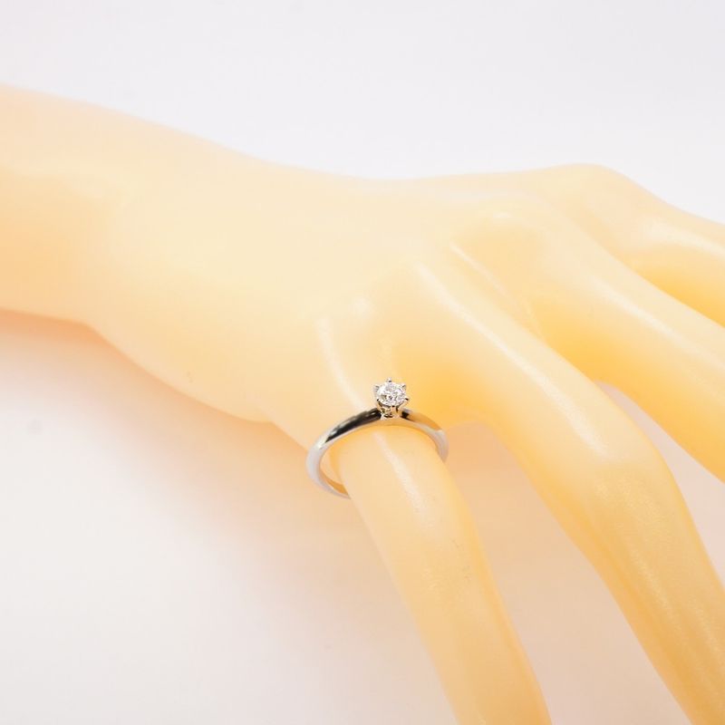 Tiffany & Co Ring Solitaire 1PD Pt950 Platinum Diamond 025ct 11 Ladies