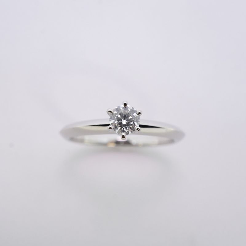 Tiffany & Co Ring Solitaire 1PD Pt950 Platinum Diamond 025ct 11 Ladies