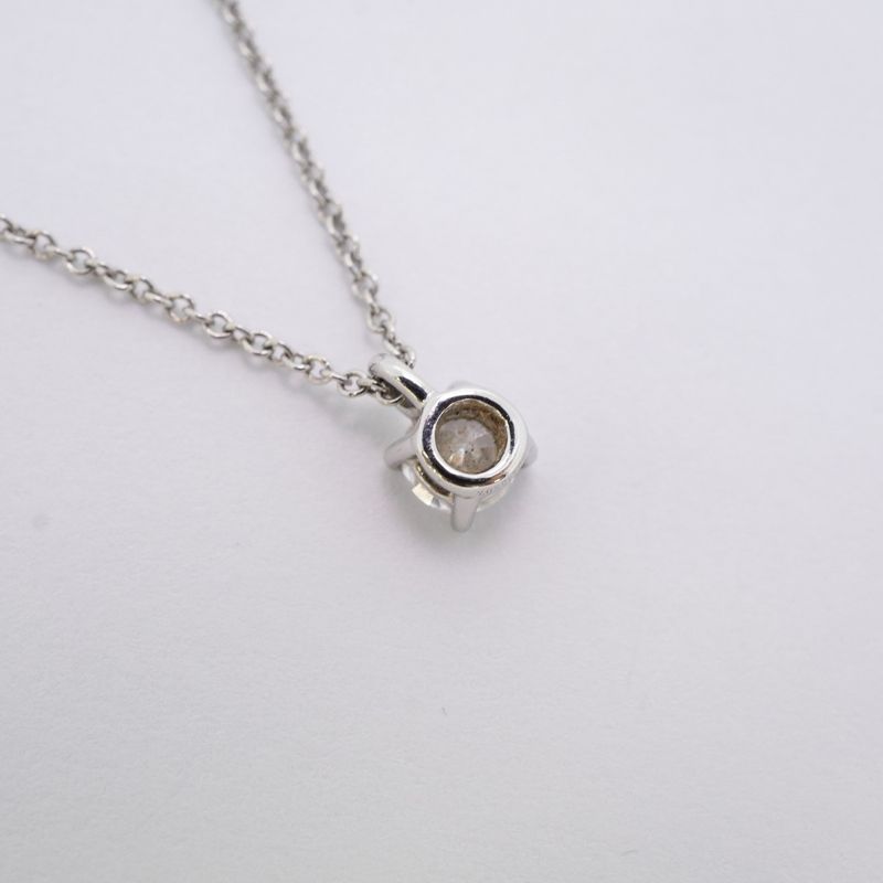 Tiffany & Co Necklace Solitaire 1PD Pt950 Platinum Diamond 026ct Ladies