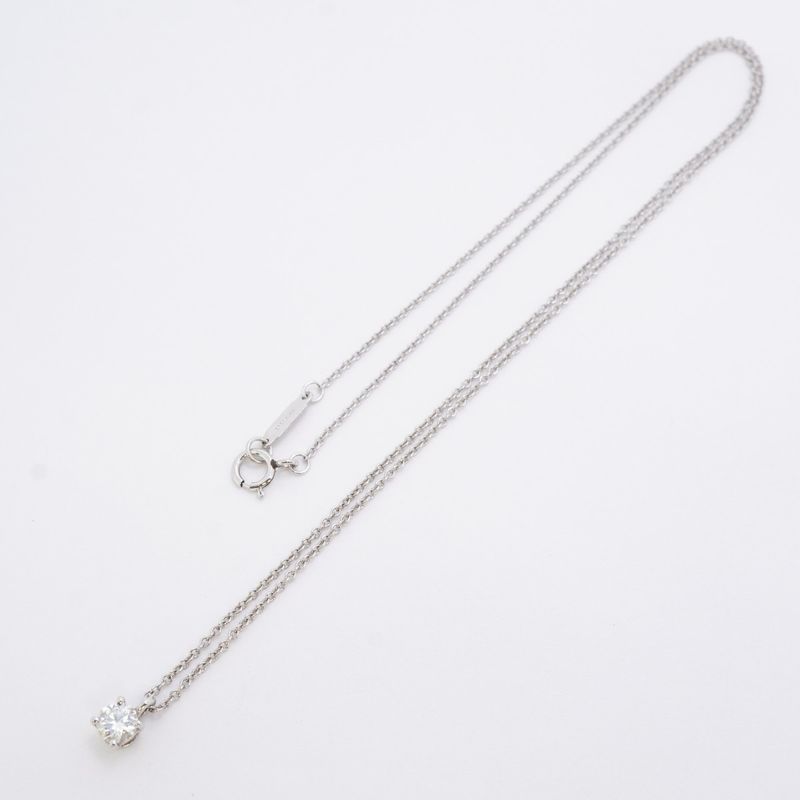 Tiffany & Co Necklace Solitaire 1PD Pt950 Platinum Diamond 026ct Ladies